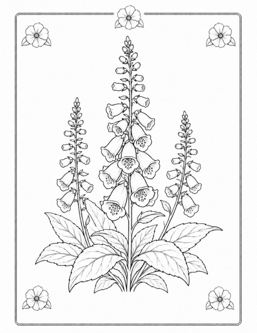 Foxglove Coloring Page cover