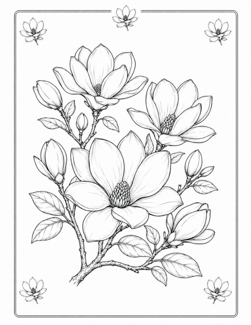 Magnolia Coloring Page cover