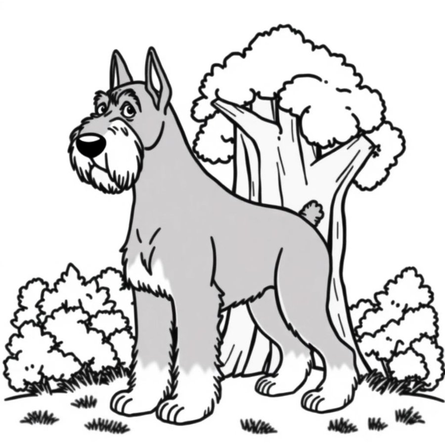 Giant Schnauzer Coloring Page cover
