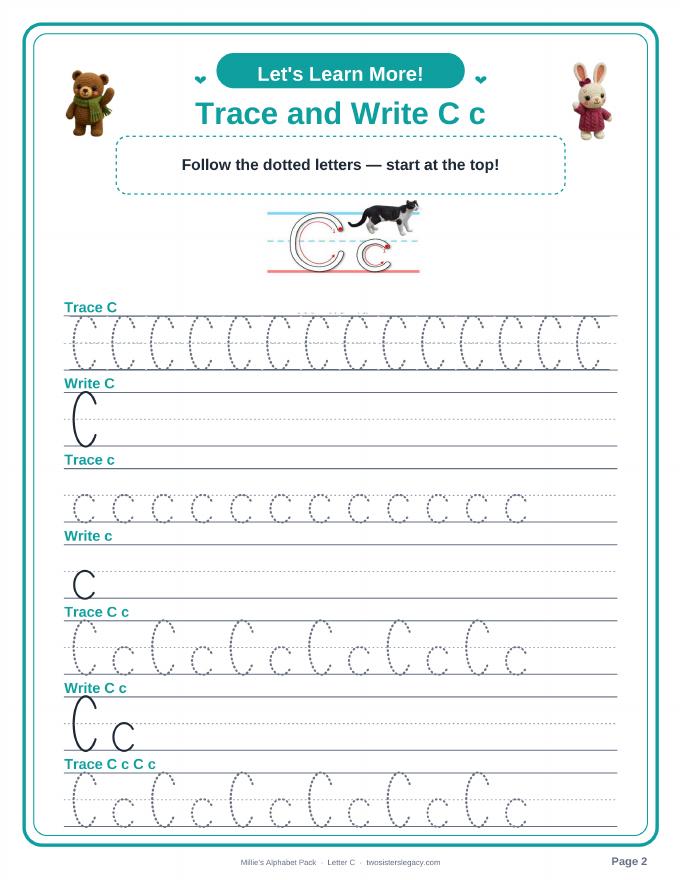 Letter C pack sample page 2