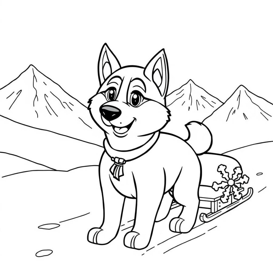 Siberian Husky Coloring Page cover
