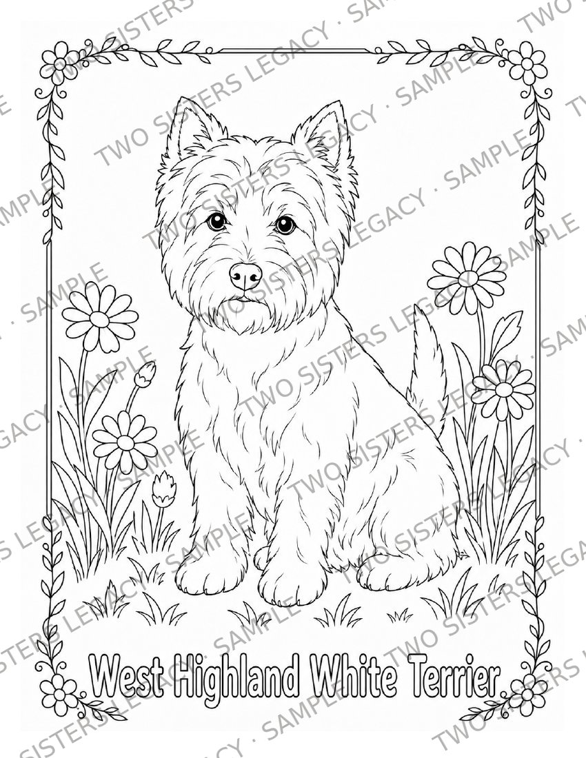 West Highland Terrier Coloring Page cover