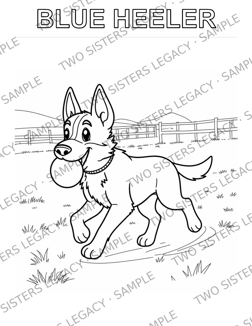 Blue Heeler Coloring Page cover