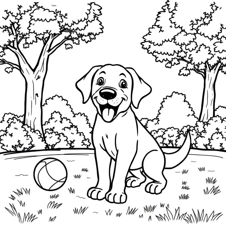 Labrador Retriever Coloring Page cover