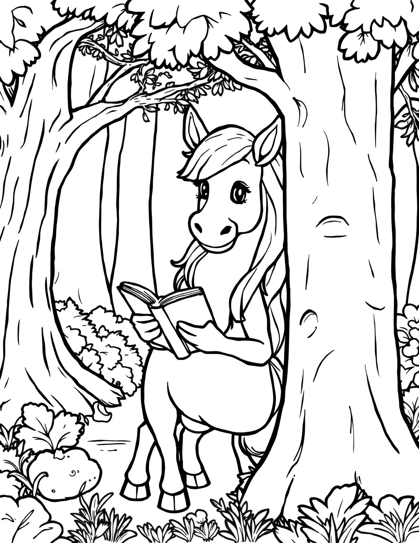 Centaur Reading Coloring Page cover