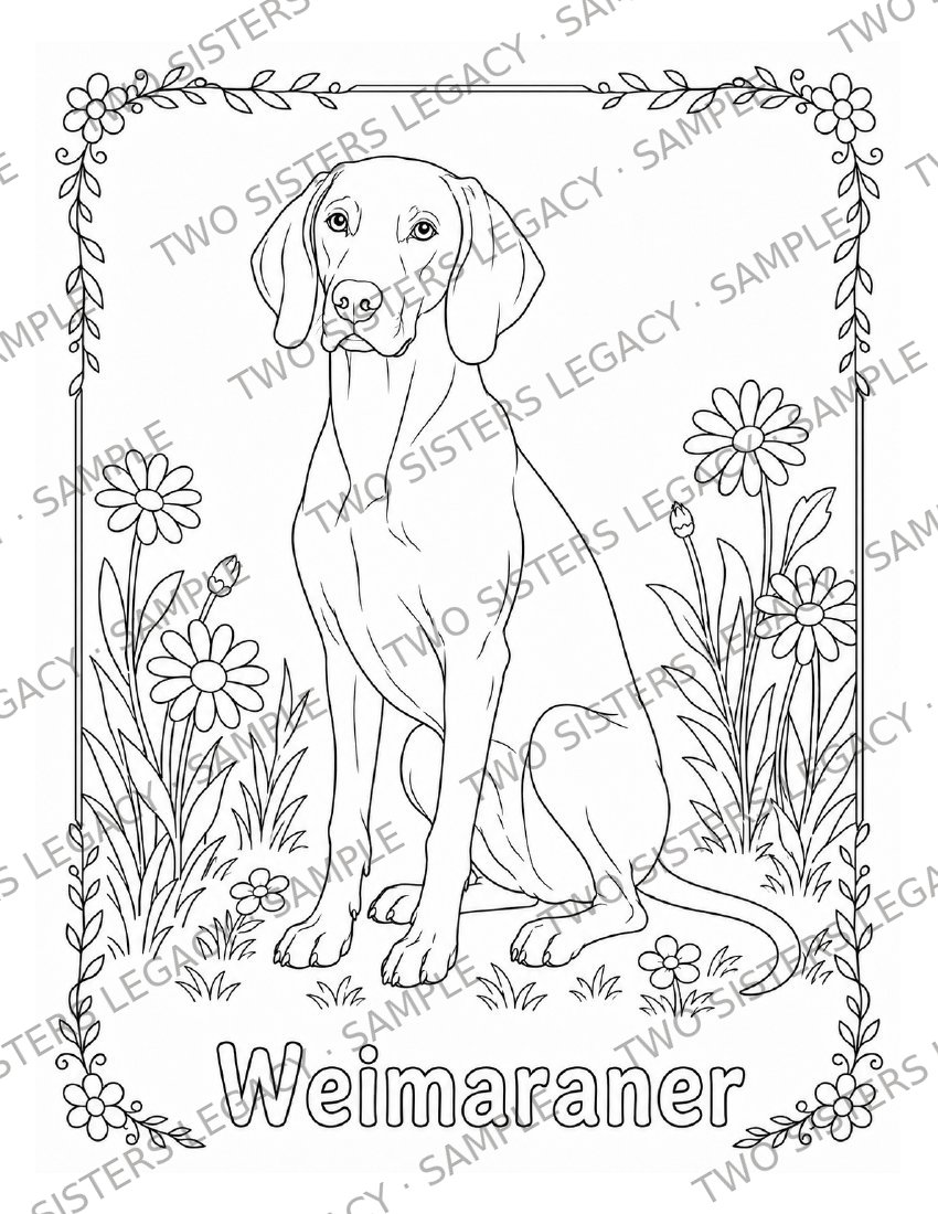 Weimaraner Coloring Page cover
