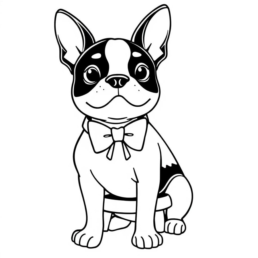 Boston Terrier Coloring Page cover