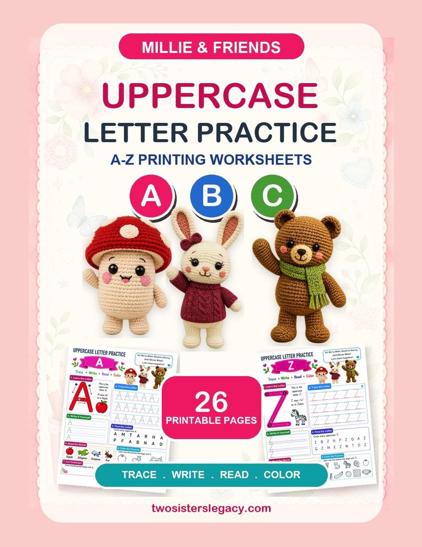 Millie & Friends Uppercase Letter Practice A–Z cover