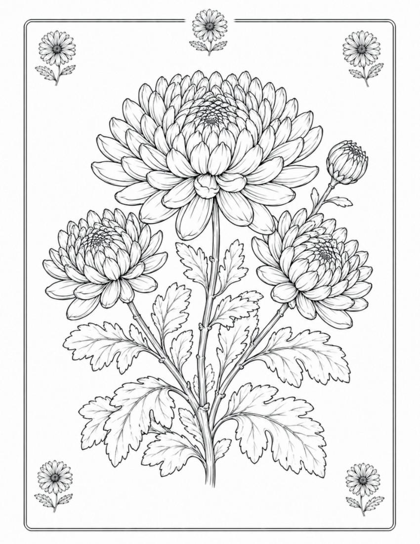 Chrysanthemum Coloring Page cover