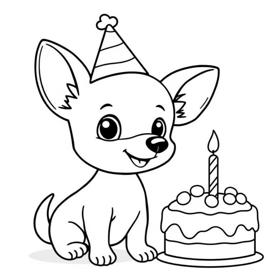 Birthday Pup Coloring Page cover