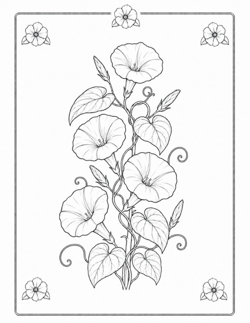 Morning Glory Coloring Page cover