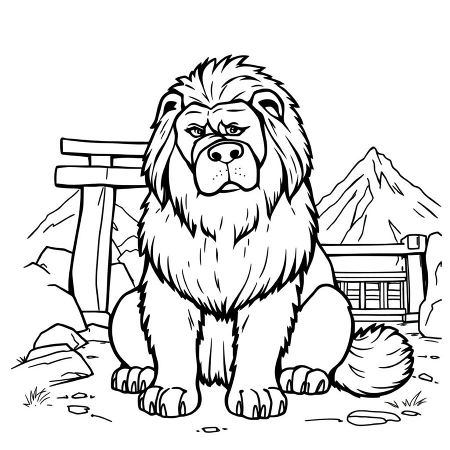 Tibetan Mastiff Coloring Page cover