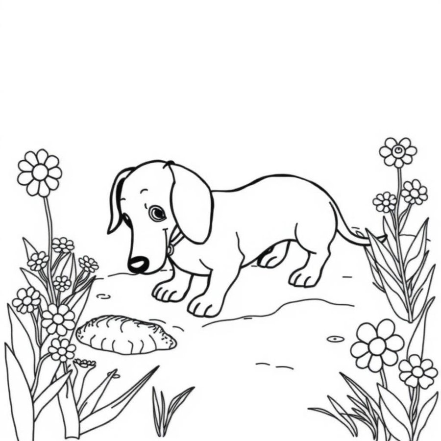 Dachshund Coloring Page cover