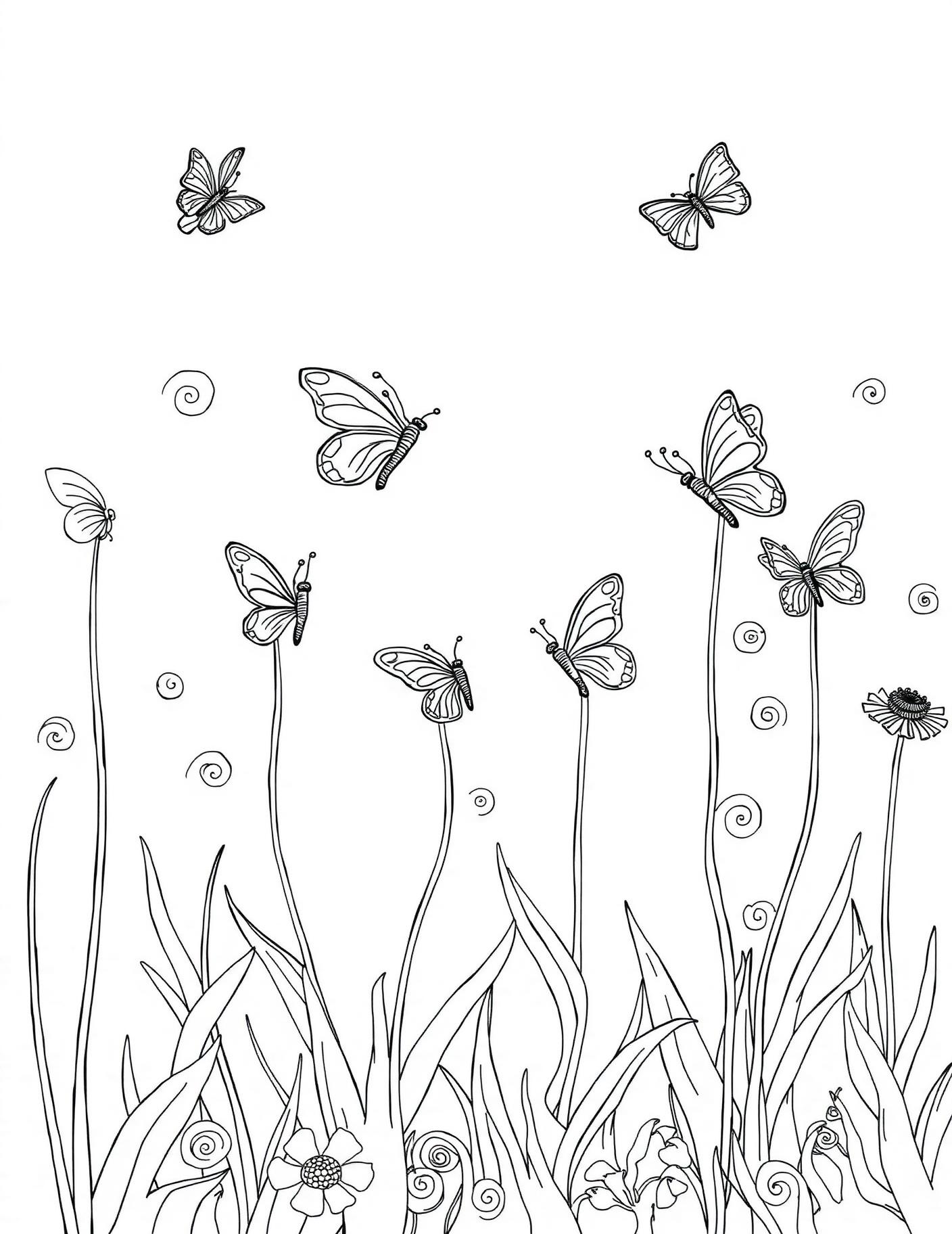 Butterfly Ballerinas Coloring Page cover