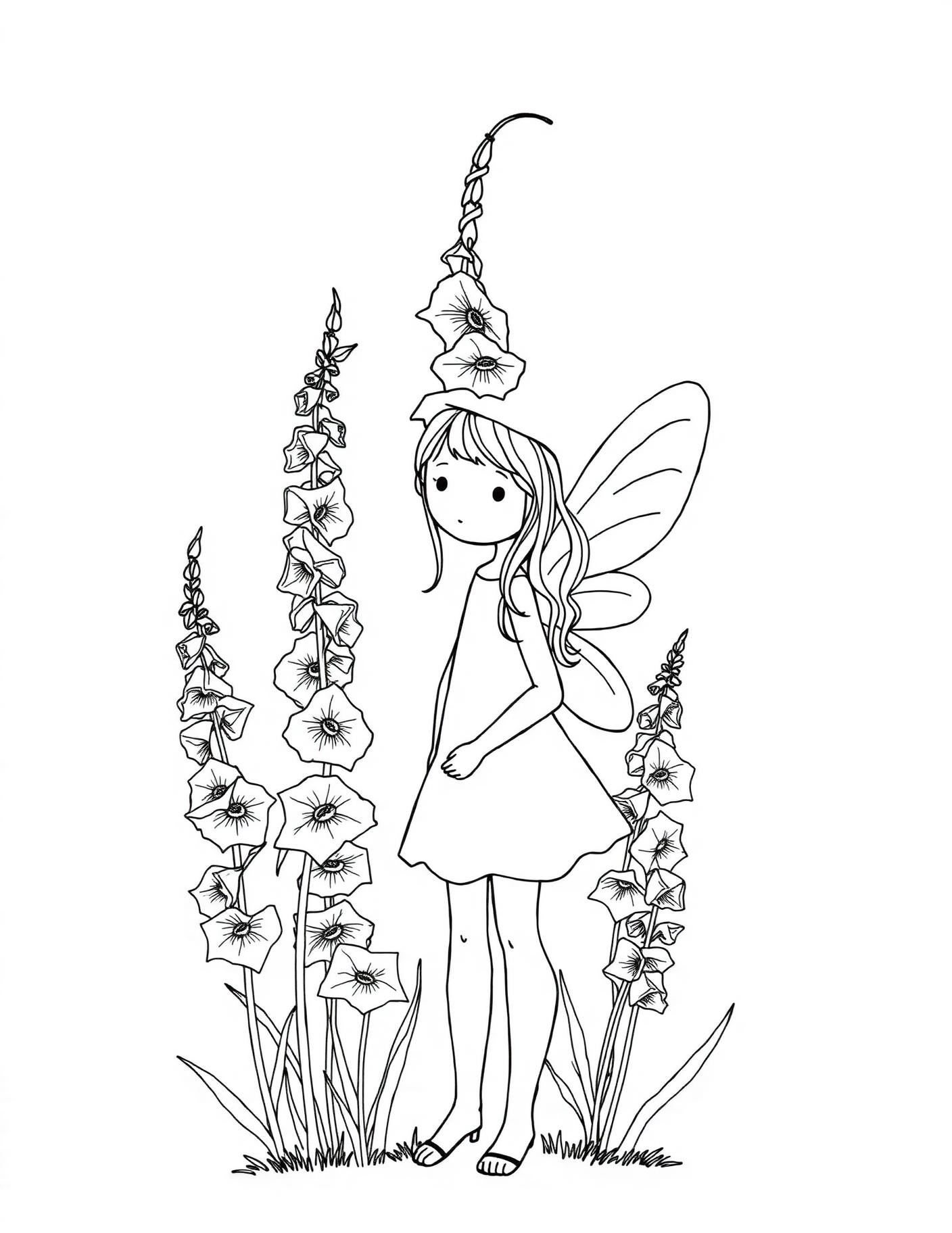 Foxglove Fairy Coloring Page cover