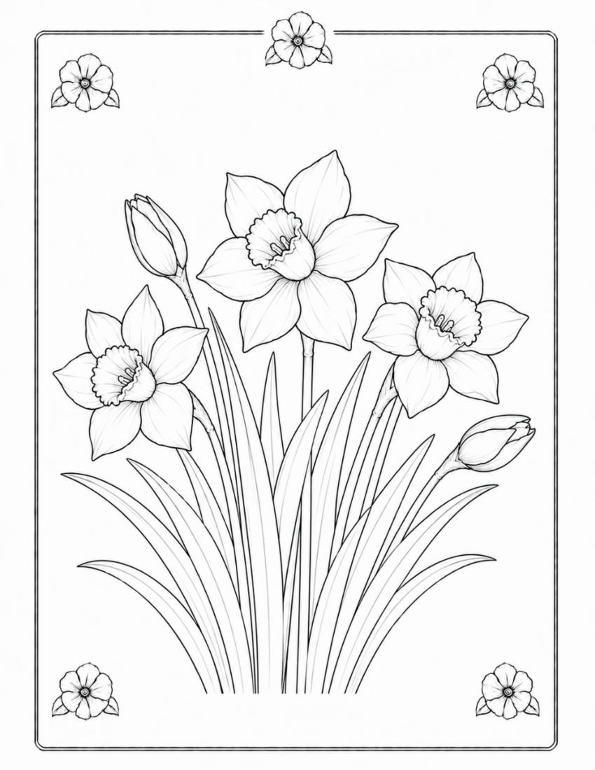 Daffodil Coloring Page cover