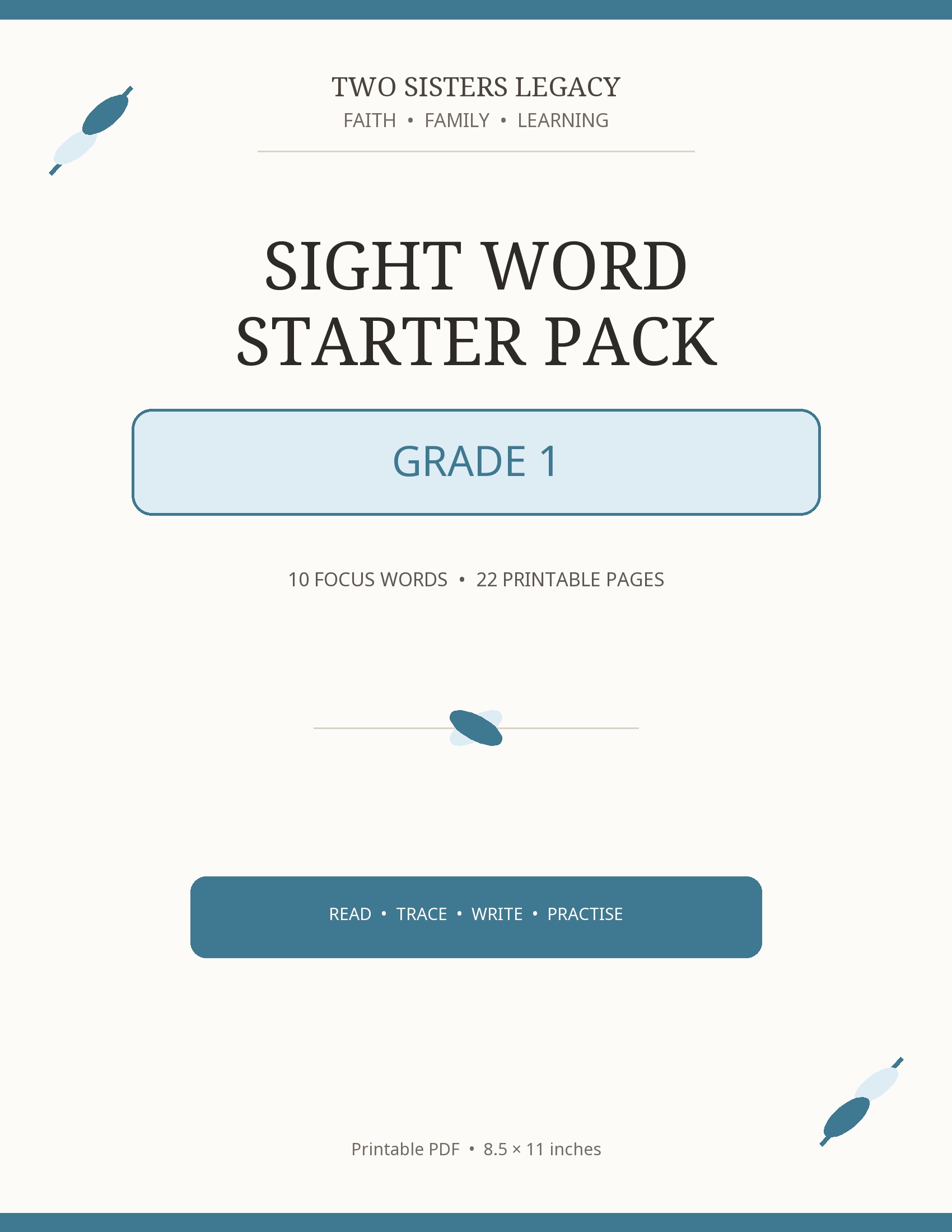 Grade 1 Sight Words — Starter Pack 1 cover