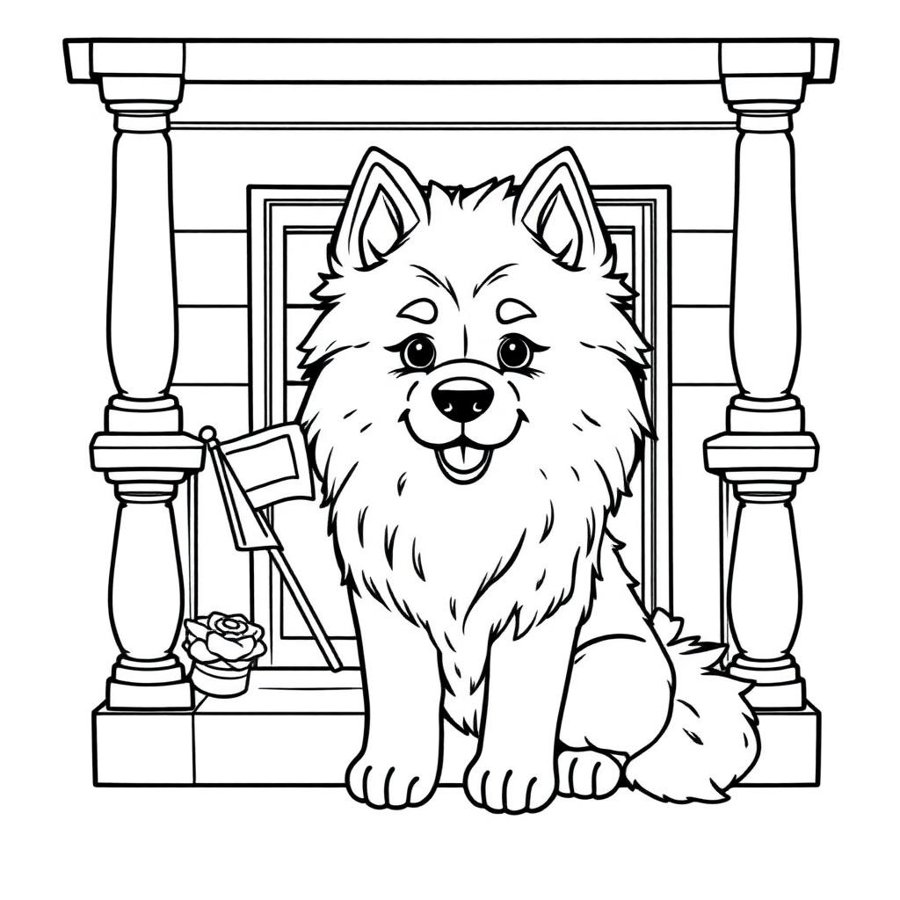 Keeshond Coloring Page cover
