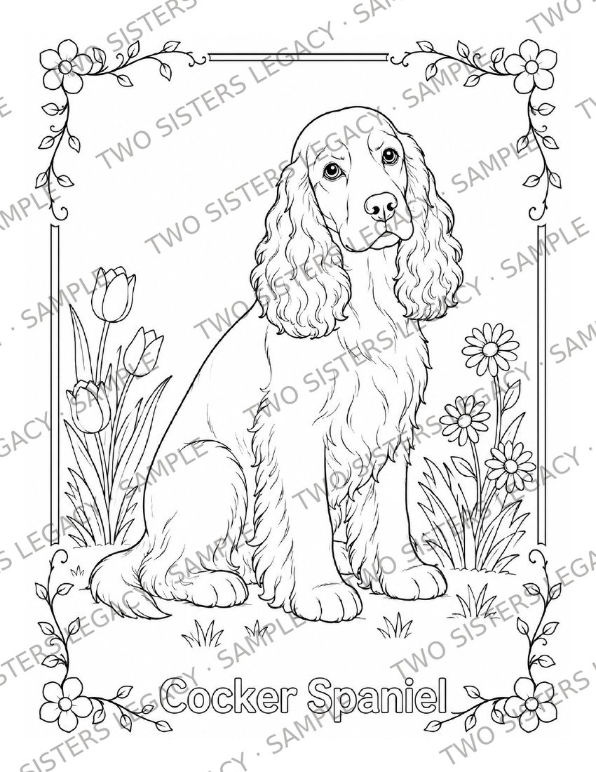 Cocker Spaniel Coloring Page cover