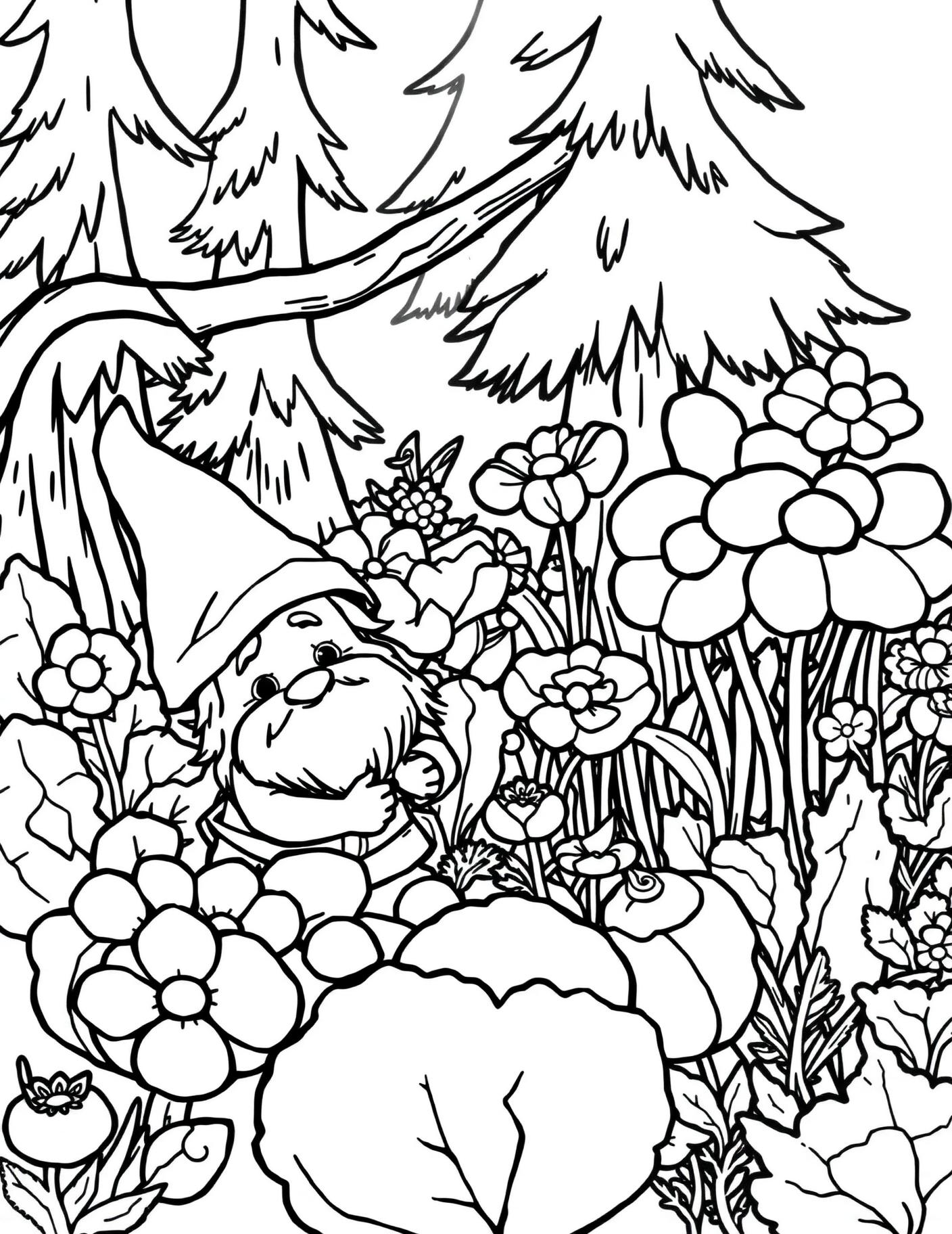 Gnome Garden Coloring Page cover