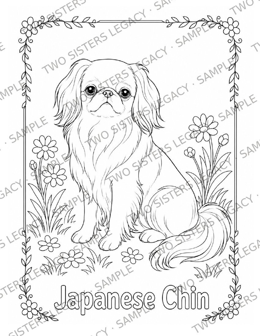 Japanese Chin Coloring Page cover