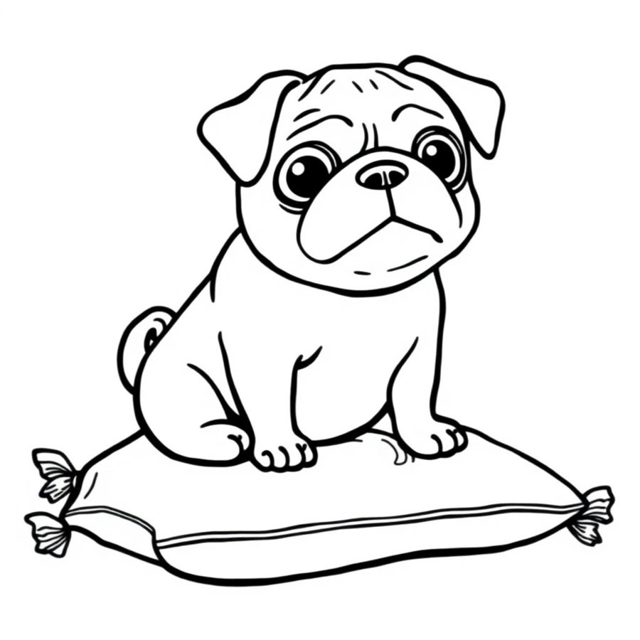 Pug Coloring Page cover