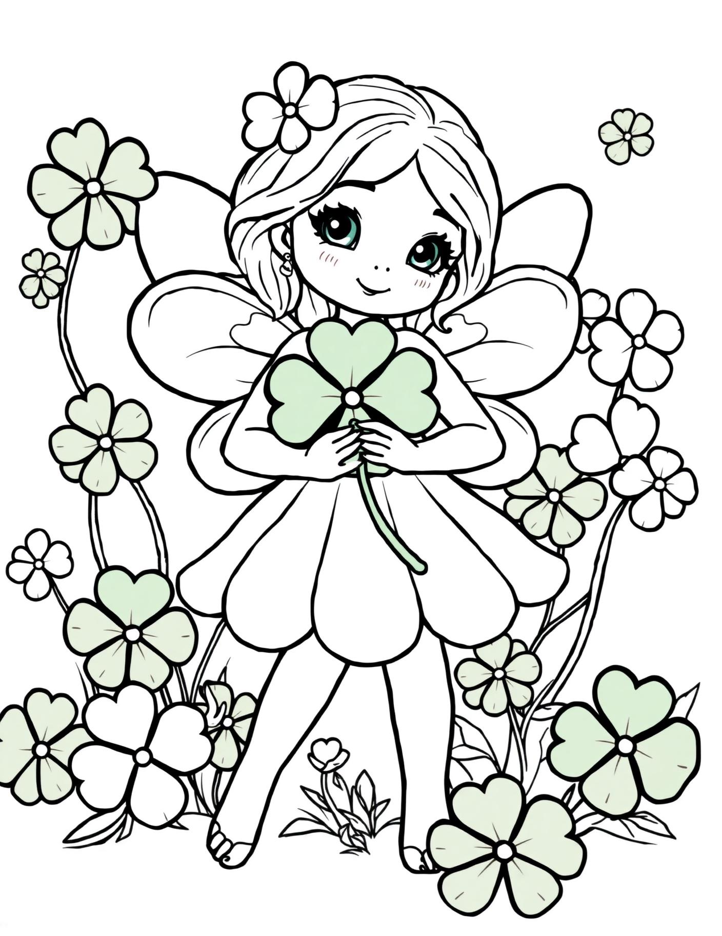 Clover Fairy Coloring Page cover