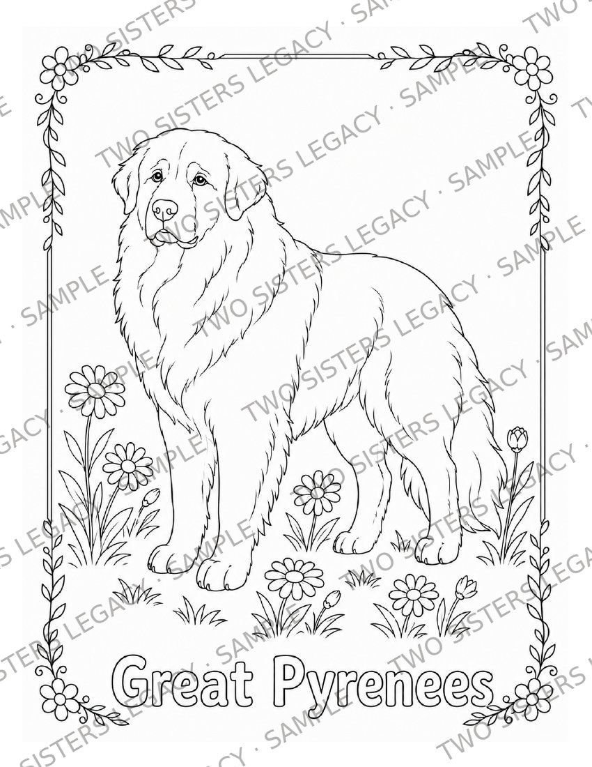 Great Pyrenees Coloring Page cover