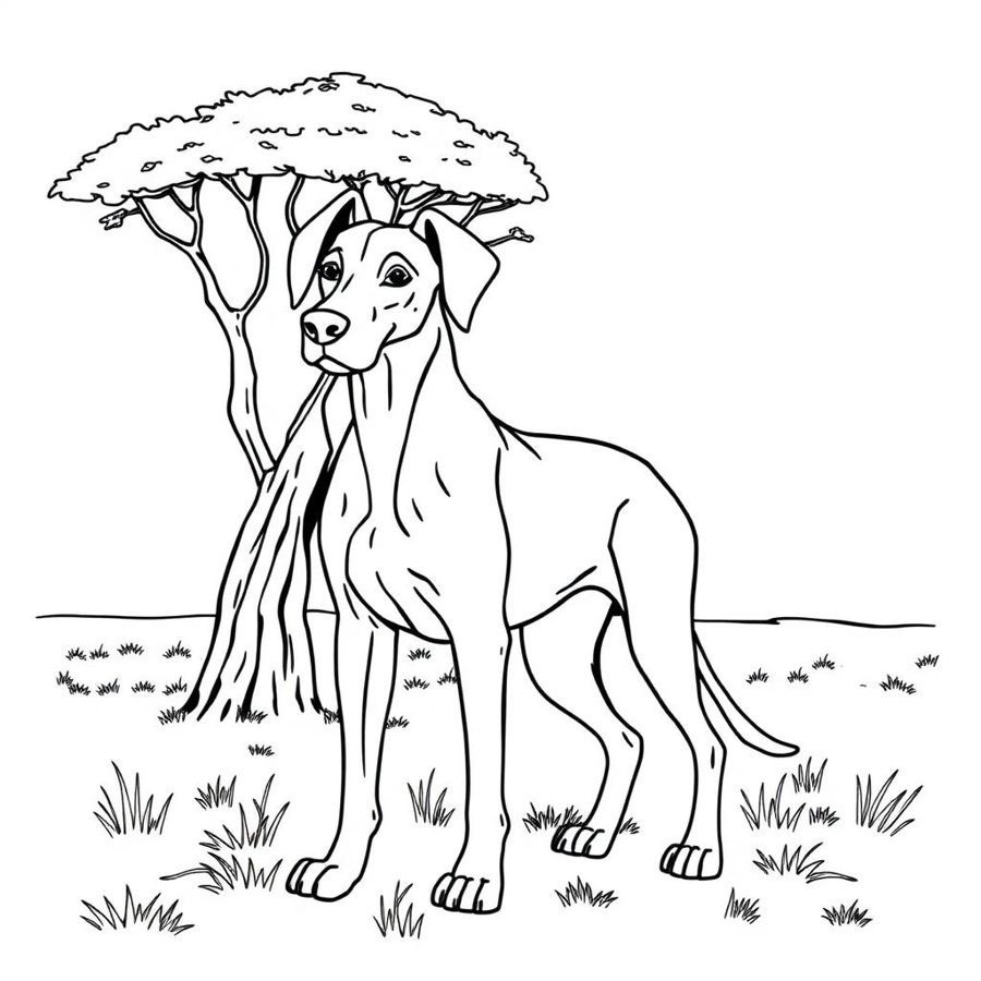 Rhodesian Ridgeback Coloring Page cover