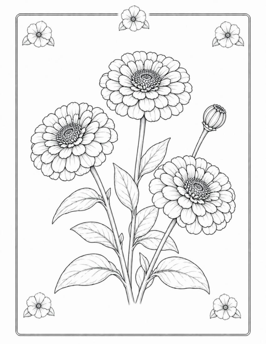 Zinnia Coloring Page cover