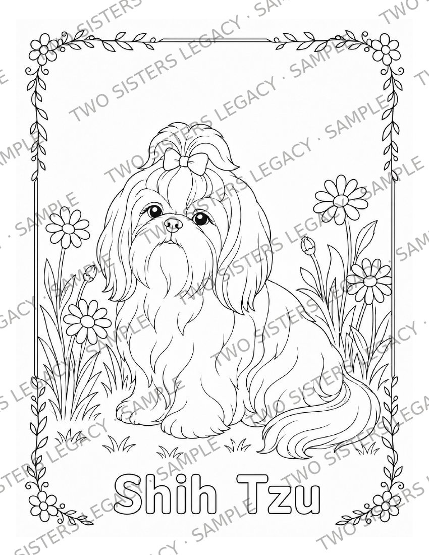 Shih Tzu Coloring Page cover