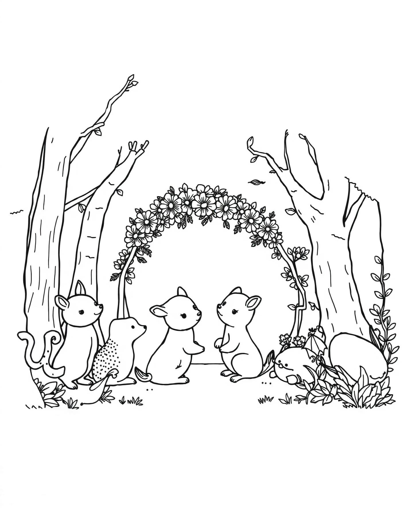 Woodland Wedding Coloring Page cover
