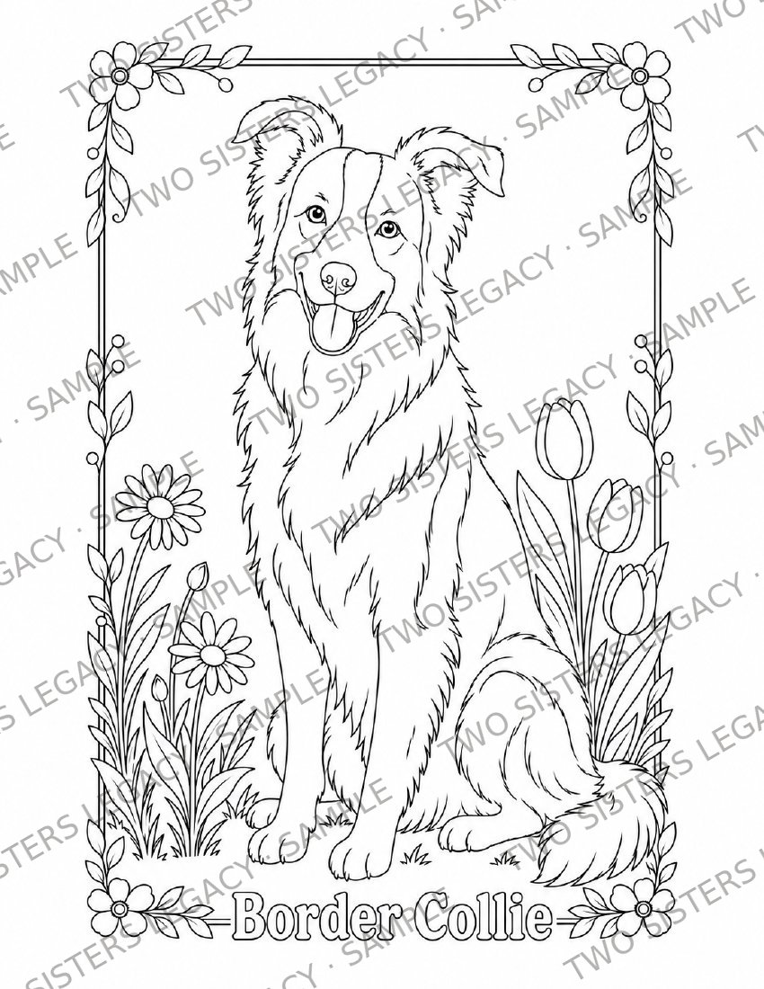 Border Collie Coloring Page cover