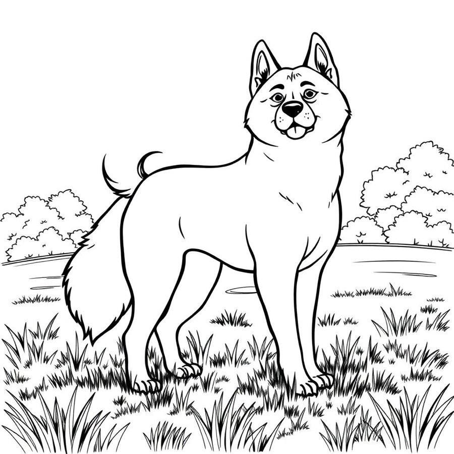 Akita Coloring Page cover
