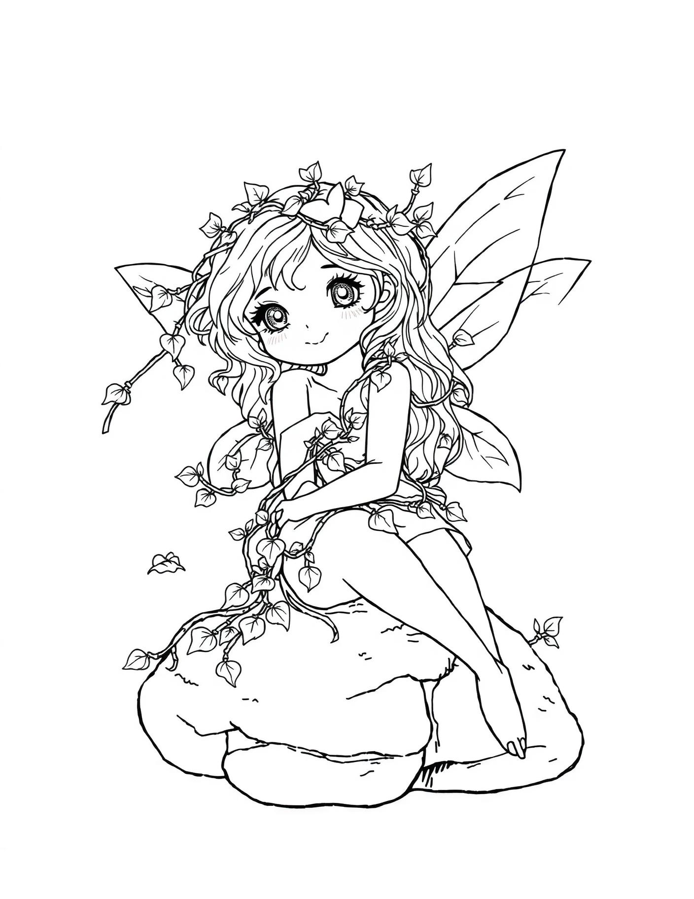 Ivy Fairy Coloring Page cover