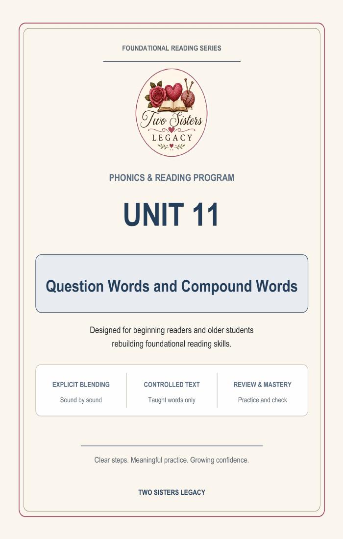 Reading Program Unit 11: Question Words & Compound Words cover