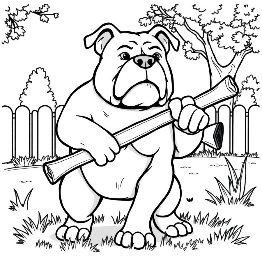 American Bulldog Coloring Page cover