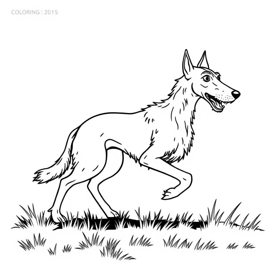 Scottish Deerhound Coloring Page cover
