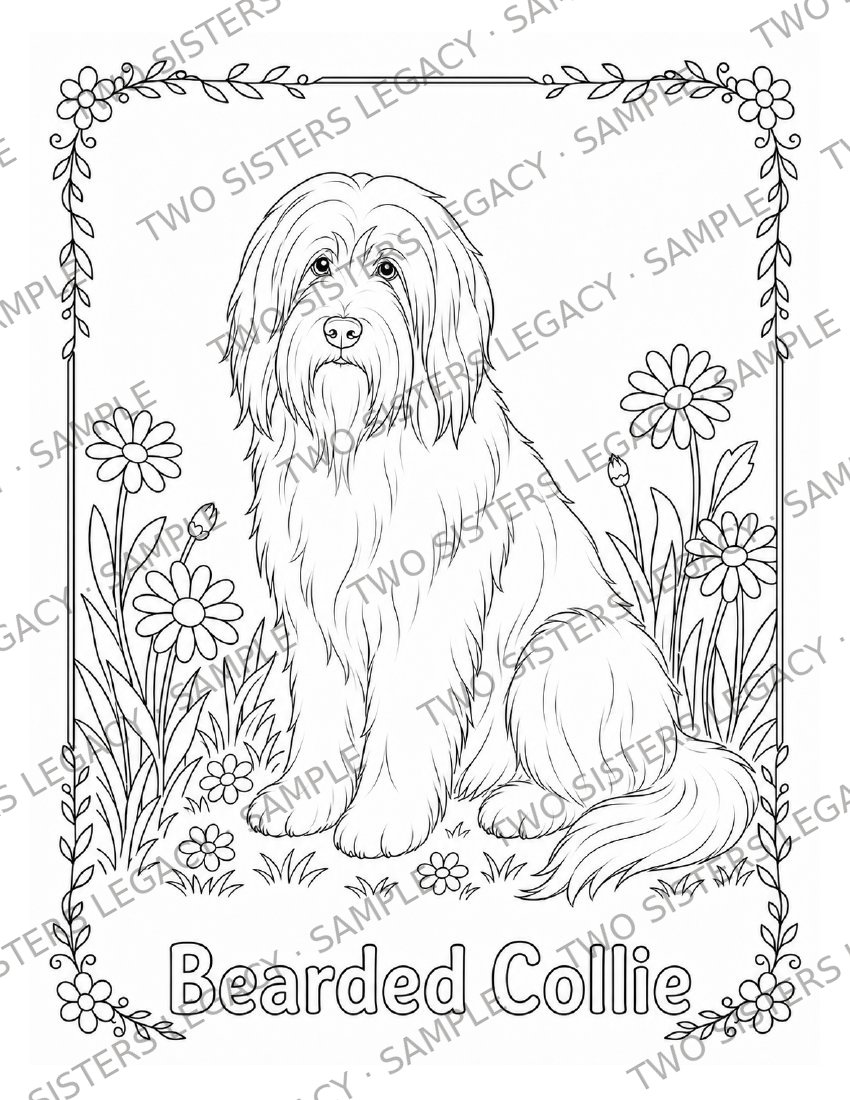 Bearded Collie Coloring Page cover