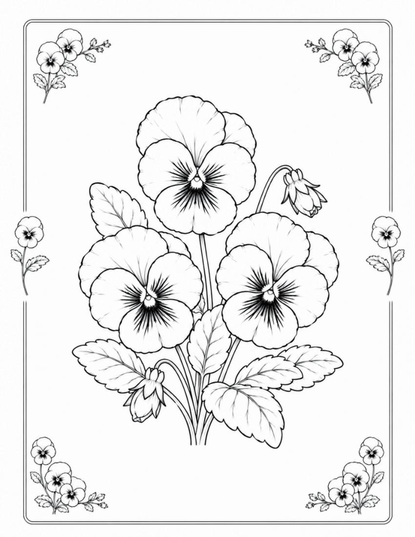 Pansy Coloring Page cover