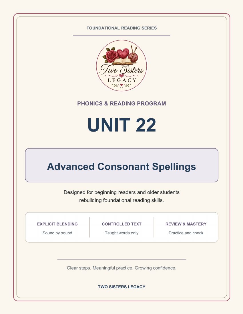Reading Program Unit 22: Advanced Consonant Spellings cover