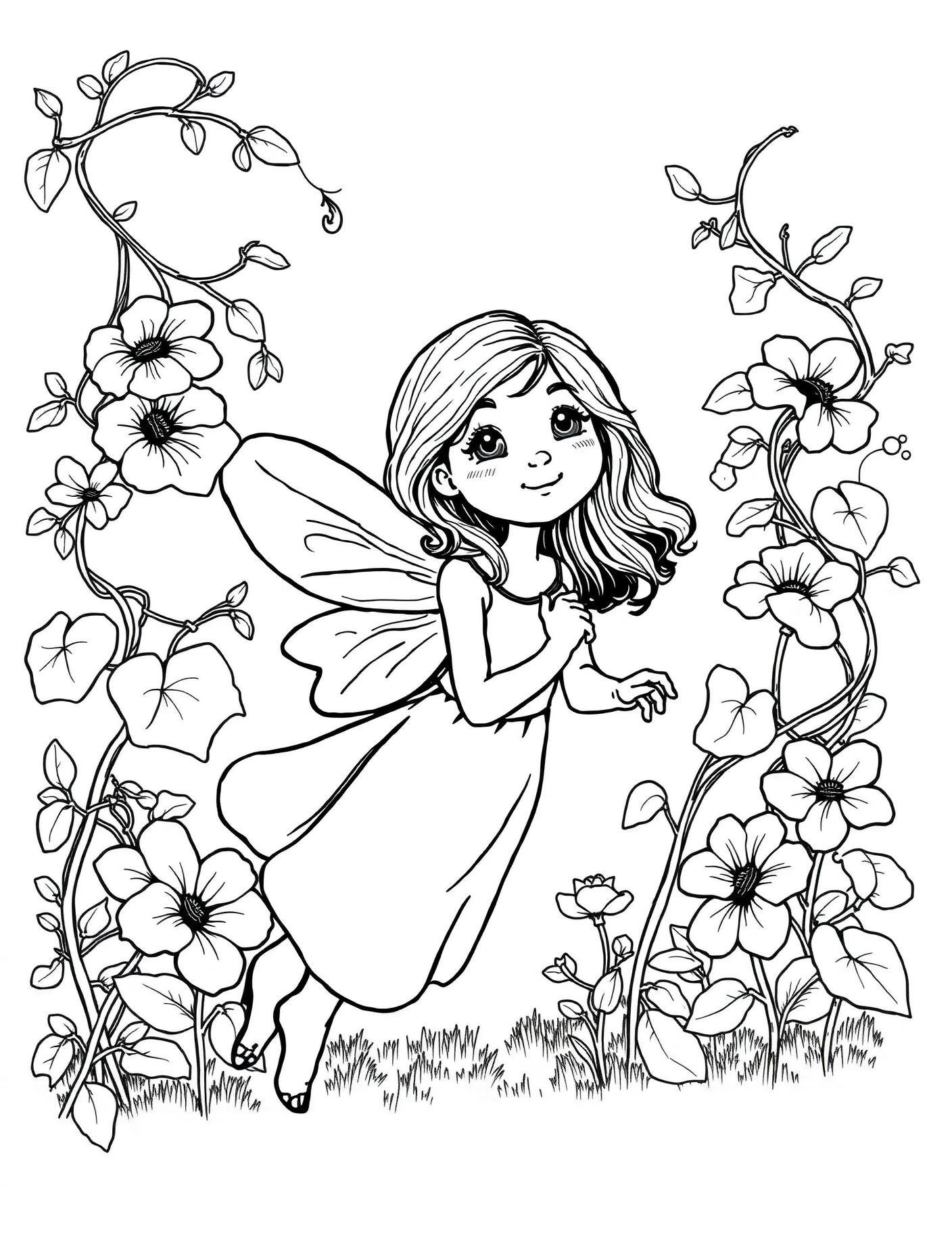 Morning Glory Fairy Coloring Page cover