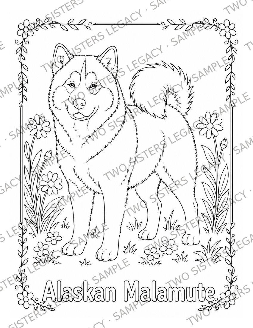Alaskan Malamute Coloring Page cover