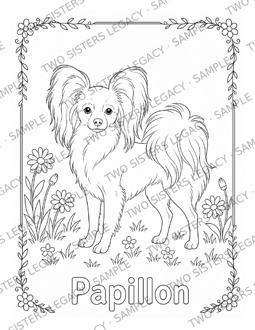 Papillon Coloring Page cover