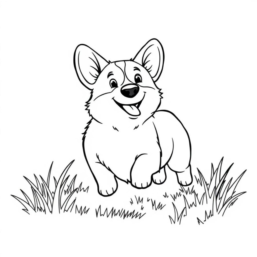 Corgi Coloring Page cover