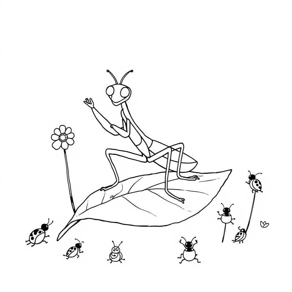 Praying Mantis Yoga Coloring Page cover