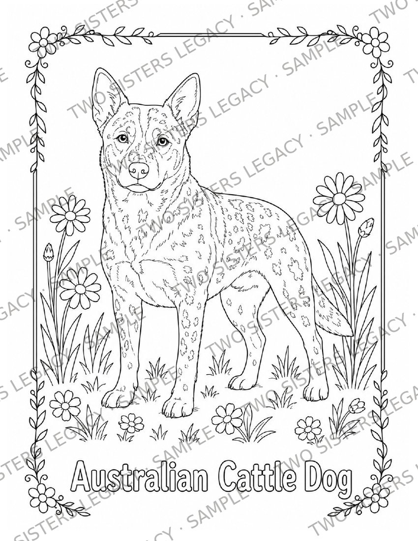 Cattle Dog Coloring Page cover