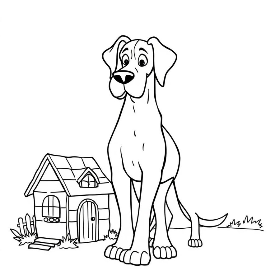 Great Dane Coloring Page cover