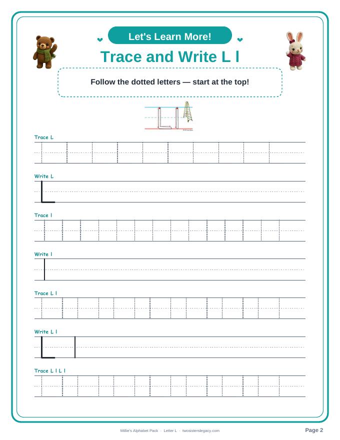 Letter L pack sample page 2