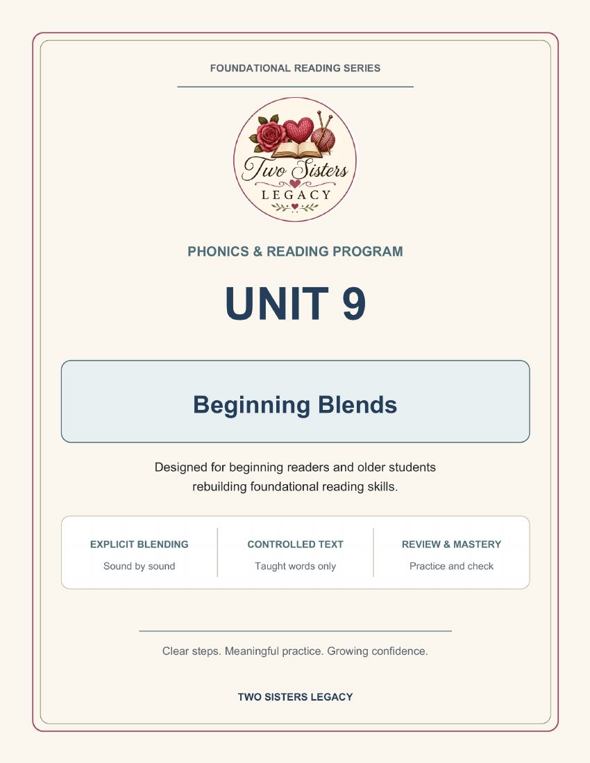 Reading Program Unit 9: Beginning Blends cover